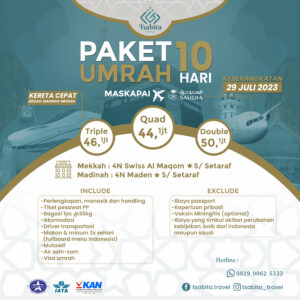 Paket Umrah 29 Juli 2023